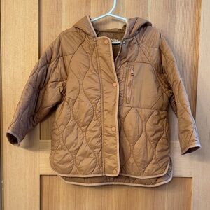 Zara Kids Tan Quilted Puffer Jacket